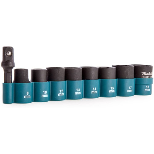 Makita Impact Socket Set 9 Pcs With Adapter Mata Sock Kunci Shock 3/8