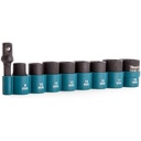 Makita Impact Socket Set 9 Pcs With Adapter Mata Sock Kunci Shock 3/8