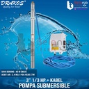 Drakos Submersible Pump 3Inch 1/3 HP Pompa Air Satelit Celup dan Kabel