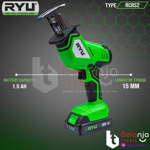 RYU Mesin Gergaji Baterai RCRS 2 Recipro Saw RCRS 2 Cordless 20V RCRS2