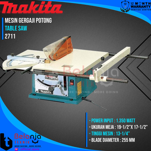 Makita Table Saw 2711 10 Inch Mesin Gergaji Potong Kayu Meja 10" 1350W