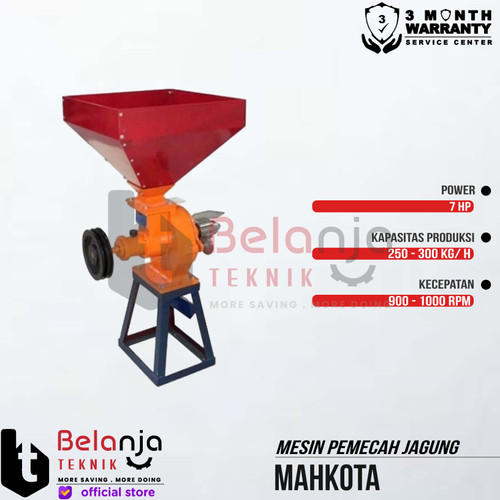 Mahkota Mesin Giling Pemecah Jagung Biji Bijian Kedelai Unit Only