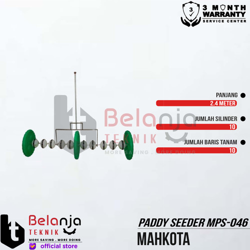 Mahkota Paddy Seeder MPS-046 Alat Tanam Bibit Padi Dorong Manual