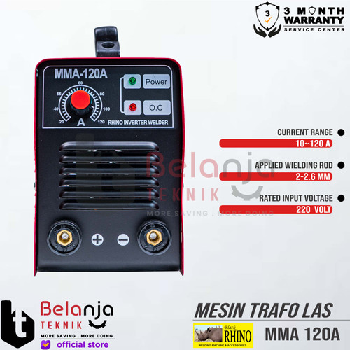 Mesin Travo Las Rhino 120 A 900 Watt Mesin Las Inverter Rhino 120A