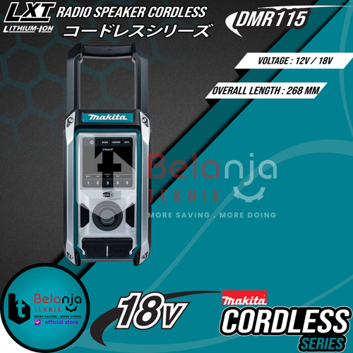 Makita Digital Bluetooth Speaker DMR115 Job site Dab Radio 12V 18V
