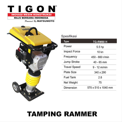 Tigon Mesin Stamper Kuda TG RM80 H 5.5 HP Penggerak Honda GX 160 RM 80
