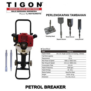 Tigon Jack hammer Petrol Breaker TPB-50G Mesin Bobok Beton Aspal 2 Tak