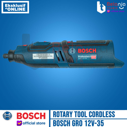 Bosch Mesin Rotary Tool Cordless GRO 12V-35 Charger Battery 12 V 3 AH