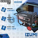 Izumi NLG Genset Bensin GS3200 Generator Set Listrik 2000 Watt GS 3200