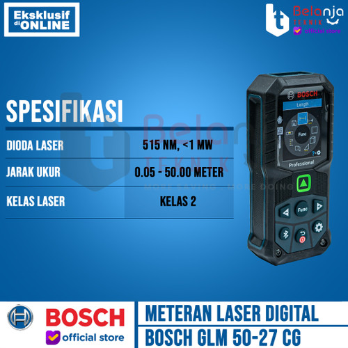 Bosch Meteran Laser Digital Rangefinder GLM 50-27 CG G 50 M Alat Ukur