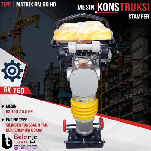 Oshima Mesin Stamper Kuda Plus Mesin Penggerak Honda RM 90 Pemadat