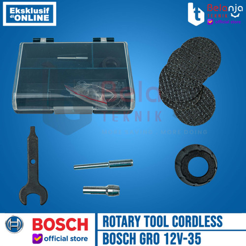 Bosch Mesin Rotary Tool Cordless GRO 12V-35 Charger Battery 12 V 2 AH