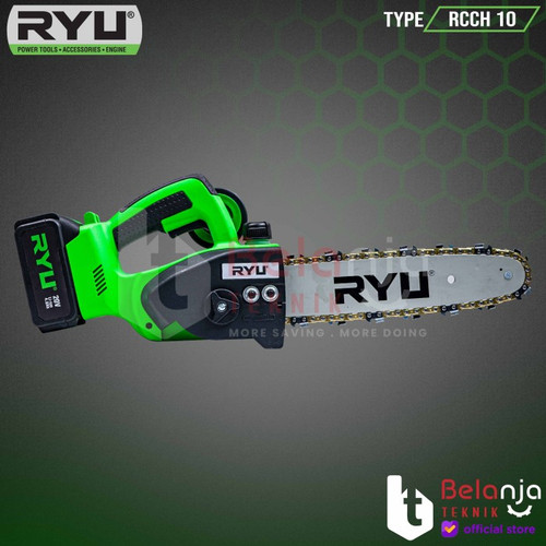 RYU Mesin Potong Kayu Baterai RCCH 10 Cordless Chainsaw 10" 20V RCCH10