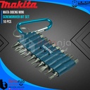 Makita Screwdriver Bit Set 10 Pcs Mata Obeng Mini Hex 1/4 Inch D-67620