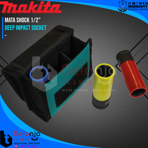 Makita Deep Impact Socket 1/2" Inch Set 3 Pcs Mata Shock Sok Sock 1/2