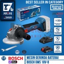 Mesin Gerinda Tangan Baterai Bosch GWS 18V-8 4 Inch Set Charger Battery 2 AH 18 Volt