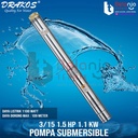 Drakos Submersible Pump 4 DFP - 3/15 1.5 HP 1.1 kw Pompa Satelit 1.5hp