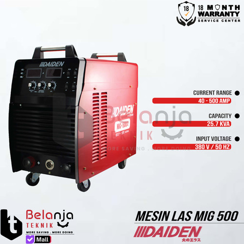 Daiden Industrial Welding Machine Mesin Las Inverter MIG 500 Travo Las