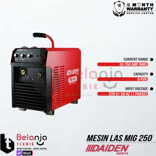 Daiden Industrial Welding Machine Mesin Las Inverter MIG 250 Travo Las