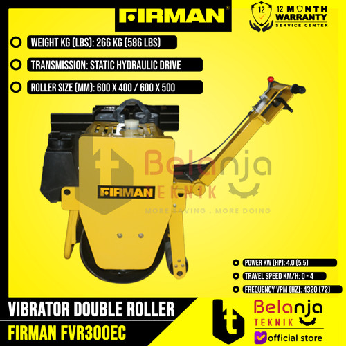 Firman Vibrator Double Roller FVR300EC Mesin Pemadat Tanah Unit Only