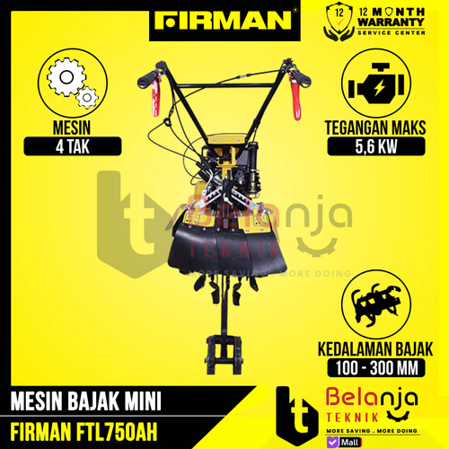 Firman Mesin bajak FTL 750 AH Tiller Cultivator PARIT Bedengan FTL750
