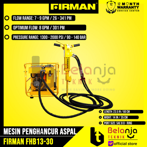 Firman Concrete Breaker Hydraulic FHB13-30 Mesin Penghancur Aspal