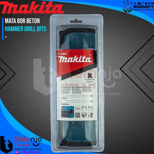Makita Hammer Drill Bits Set 13 Pcs Mata Bor Beton Chisel SDS Plus