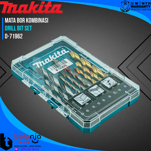 Makita Mata Bor Kombinasi Besi Tembok Kayu Set 9 Pcs Drill Bit D-71962