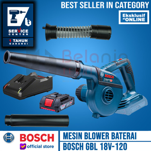 Bosch Mesin Hand Blower Cordless GBL 18V-120 Charger Baterai 18 V 2 Ah
