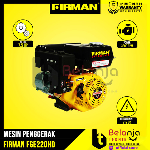 Firman Mesin Penggerak Serbaguna Bensin FGE 220 HD 7.5HP Engine