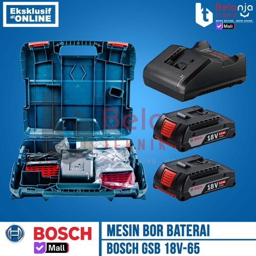 Mesin Bor Tembok Baterai Bosch GSB 18V-65 Hammer Drill Brushless Cordless GSB 18V 65 13MM SET
