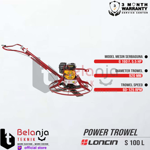 Loncin Power Trowel S100 Mesin Bensin Perata Cor Semen Beton S 100 L