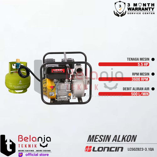 Loncin Mesin Pompa Air Irigasi Alkon Gas LPG 2" LC50ZB23-3.1QA 2 Inch
