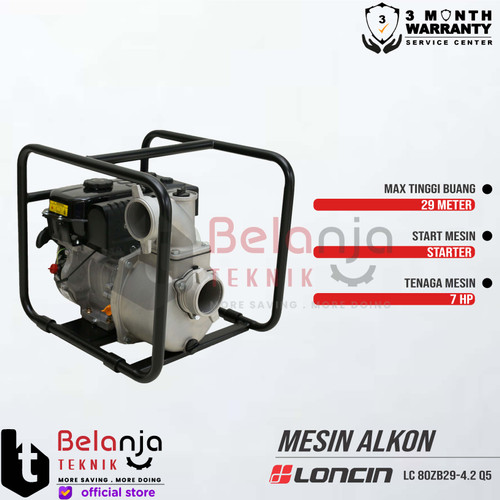 Loncin Mesin Pompa Air Bensin Irigasi Alkon 3" LC 80ZB29-4.2 Q5 3 Inch