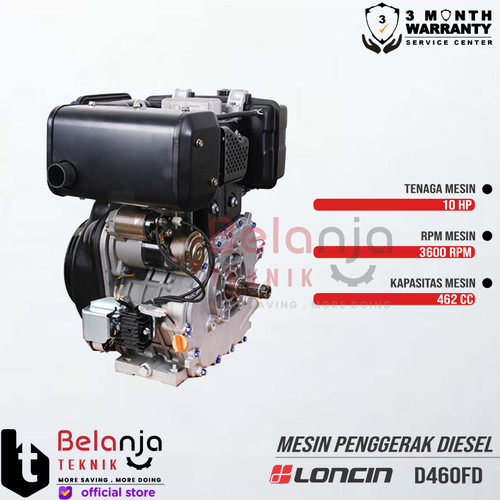 Loncin Mesin Penggerak Diesel D 460 FD 10 HP Engine Serbaguna D460FD
