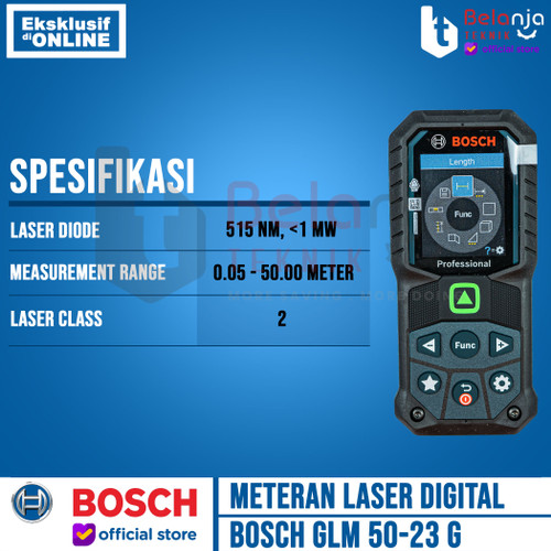 Bosch Meteran Laser Digital Rangefinder GLM 50-23 G 50 Meter Alat Ukur