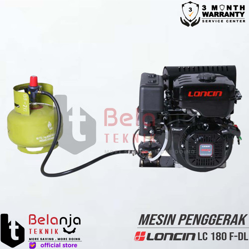 Loncin Mesin Penggerak Gas LPG LC 180 F-DL 10HP Engine Serbaguna LC180