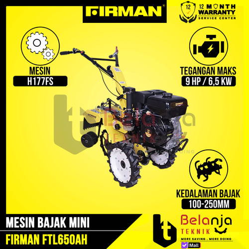 Firman Mesin Bajak FTL 650 AH Cultivator PARIT Bedengan FTL650 TILLER