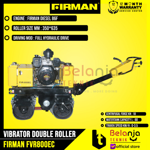 Firman Vibrator Double Roller FVR800EC Mesin Pemadat Tanah + Engine