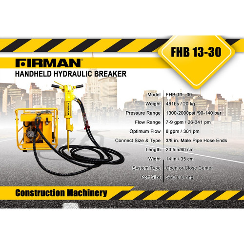 Firman Concrete Breaker Hydraulic FHB13-30 Mesin Penghancur Aspal