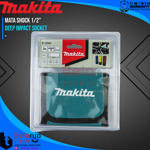 Makita Deep Impact Socket 1/2" Inch Set 3 Pcs Mata Shock Sok Sock 1/2
