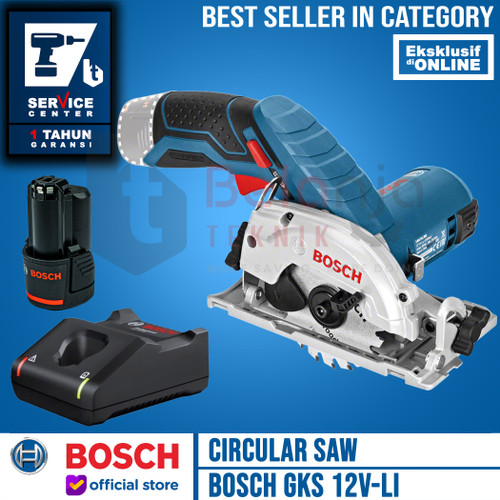 Bosch Mesin Circular Saw Cordless GKS 12V-LI Charger Battery 12 V 3 AH