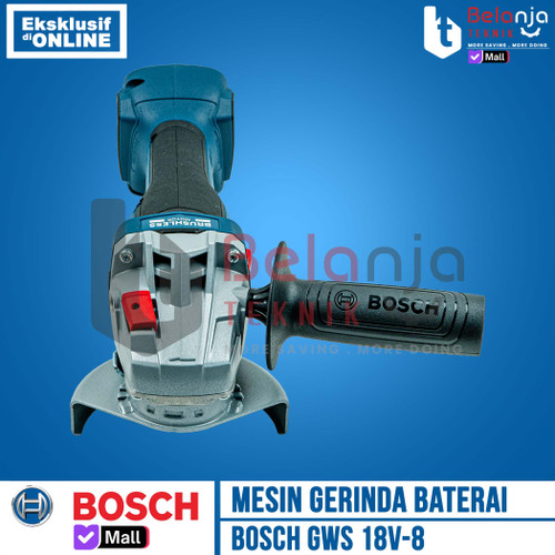 Mesin Gerinda Tangan Baterai Bosch GWS 18V-8 4 Inch Set Charger Battery 2 AH 18 Volt