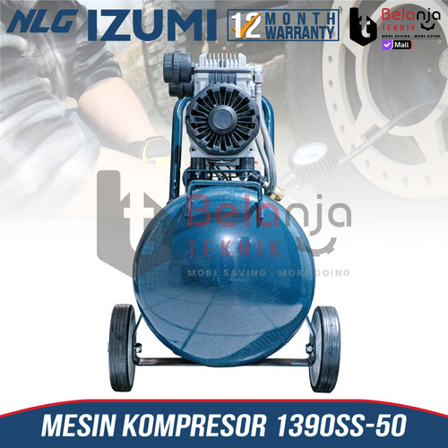 Izumi NLG Mesin Kompressor Angin Portable Oilless 1390SS-50 Air Compressor 50L Tanpa Oli