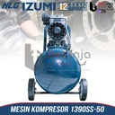 Izumi NLG Mesin Kompressor Angin Portable Oilless 1390SS-50 Air Compressor 50L Tanpa Oli