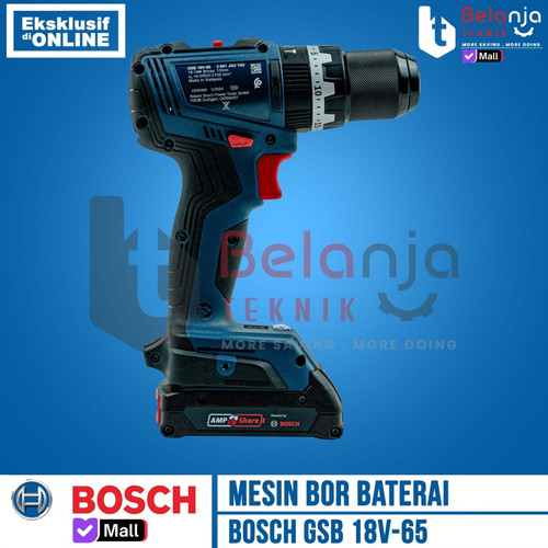 Mesin Bor Tembok Baterai Bosch GSB 18V-65 Hammer Drill Brushless Cordless GSB 18V 65 13MM SET