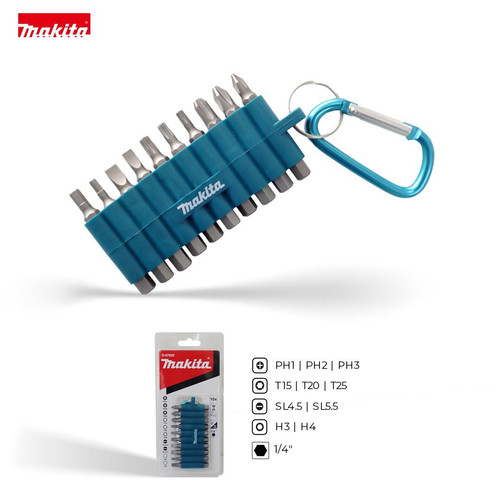 Makita Screwdriver Bit Set 10 Pcs Mata Obeng Mini Hex 1/4 Inch D-67620