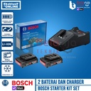 Bosch Starter Kit Charger GAL 18V-40 2 Baterai Cordless GBA 18 V 2.0AH