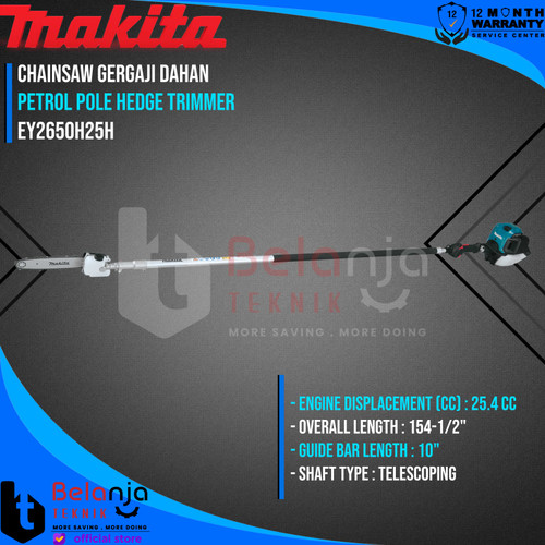 Chainsaw Bensin MAKITA EY2650H25H Gergaji Dahan Pole Hedge Trimmer