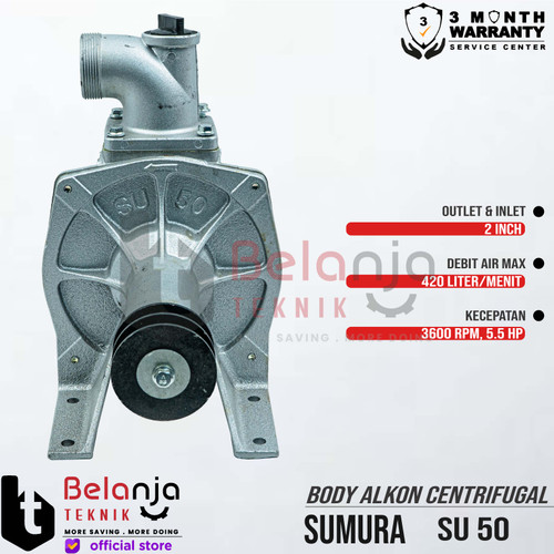 Sumura Pompa Air Alkon Centrifugal SU 50 Silver 2 Inch Body Only 2" In